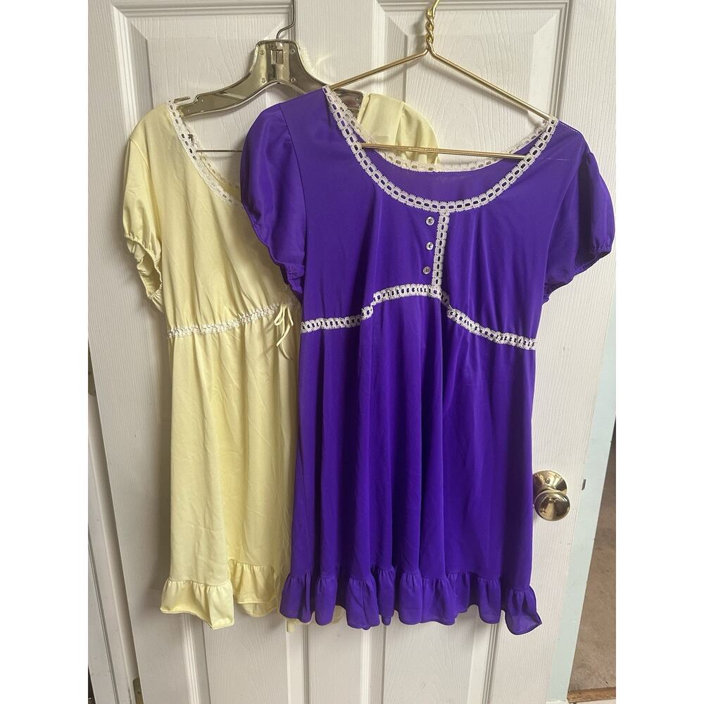 60s Formfit Rogers Babydoll Goddess Nightgown Lace Trim Sz S/M Lot Of 3 Nylon